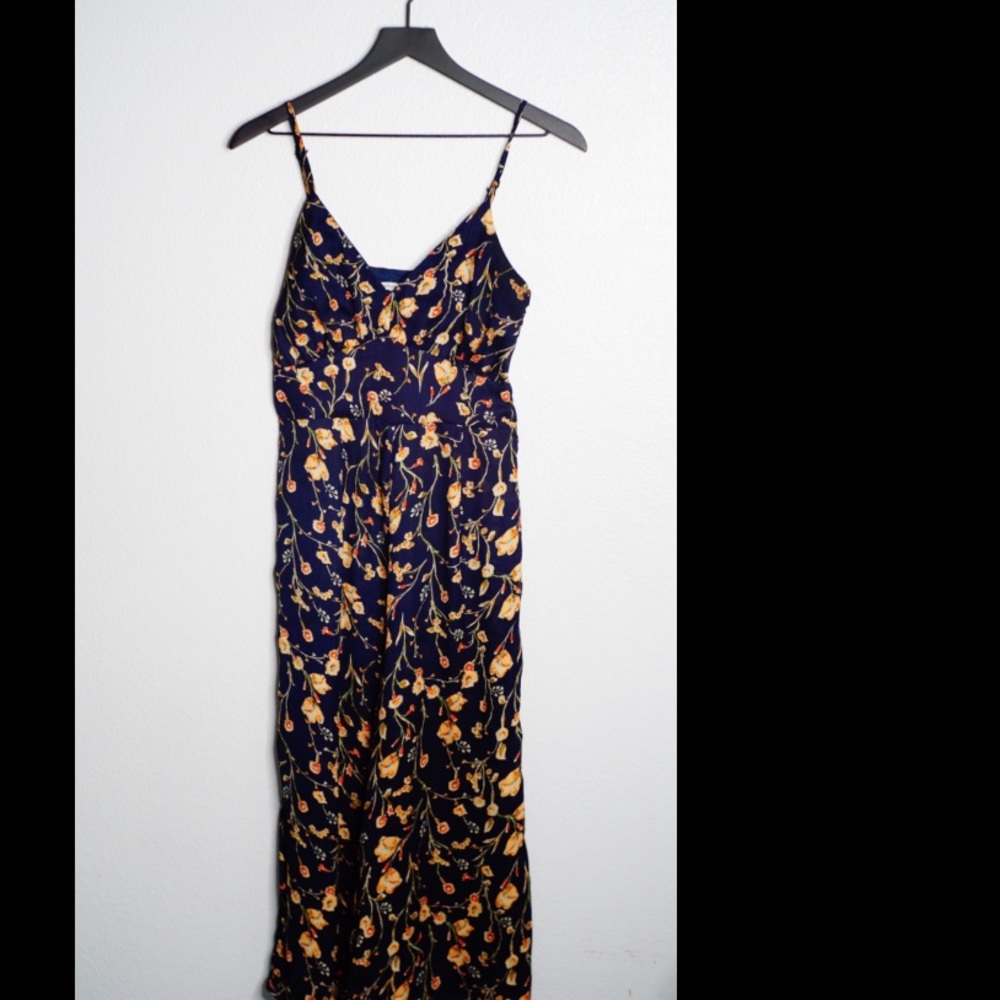Floral spaghetti strap jumpsuit